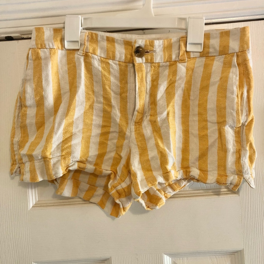 Yellow and white striped Old Navy shorts